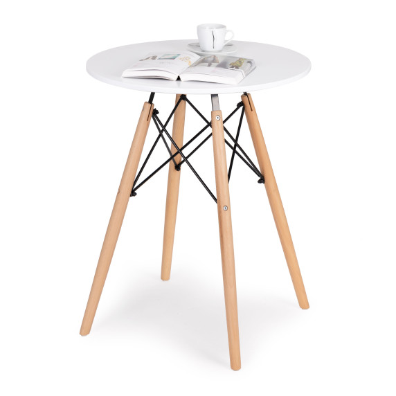  Masă rotundă stil scandinav - 60 cm - alb -  ModernHome