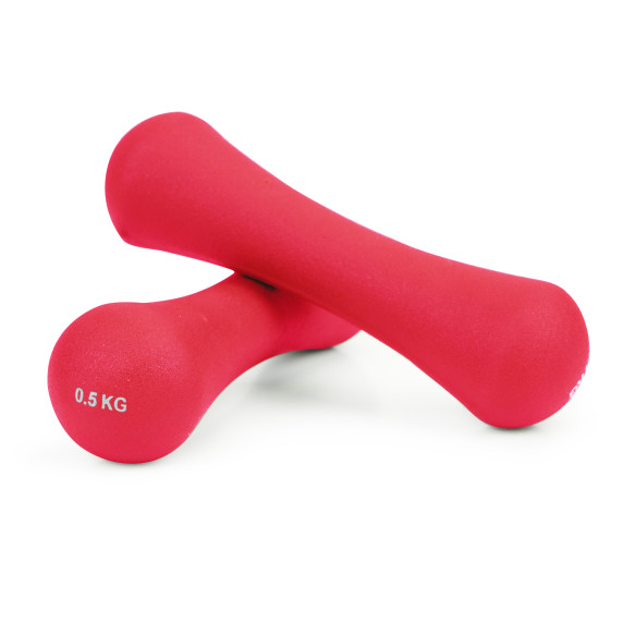 Neoprén kézisúlyzó szett 2x0,5 kg - piros