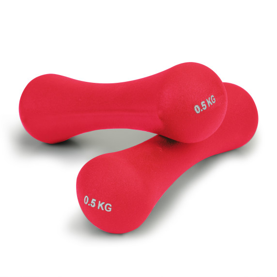 Neoprén kézisúlyzó szett 2x0,5 kg - piros