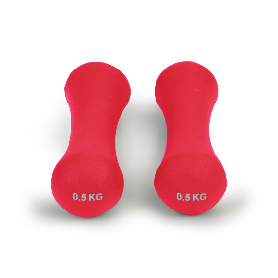 Neoprén kézisúlyzó szett 2x0,5 kg - piros