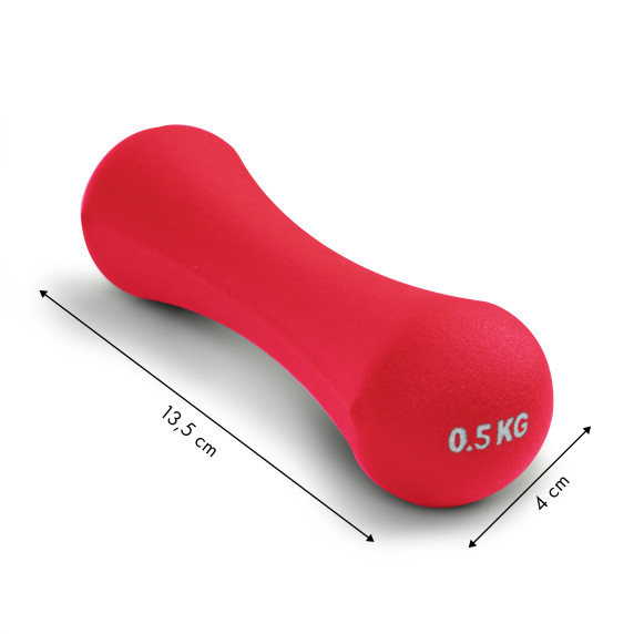 Neoprén kézisúlyzó szett 2x0,5 kg - piros