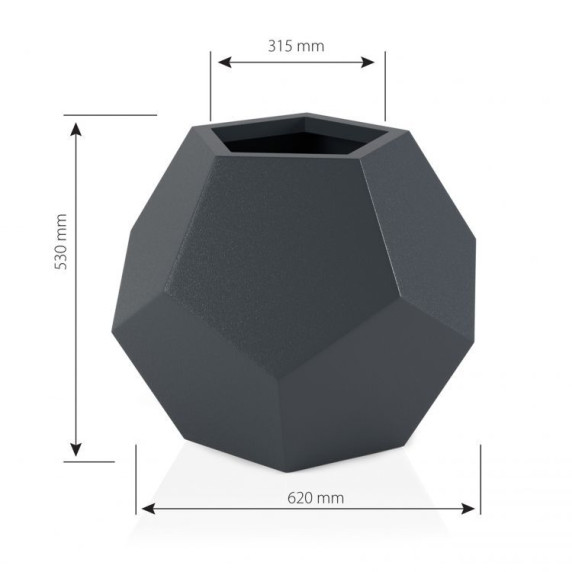 Ghiveci de flori cu iluminare LED - MONUMO Alma - alb