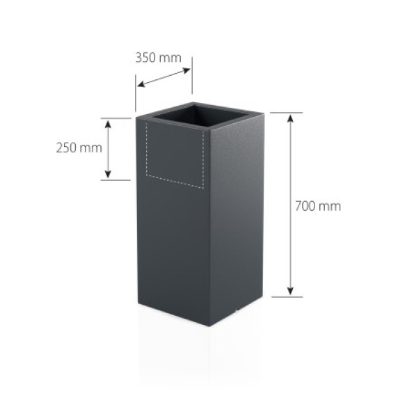 Virágcserép virágtartó MONUMO TOWER POT Fehér