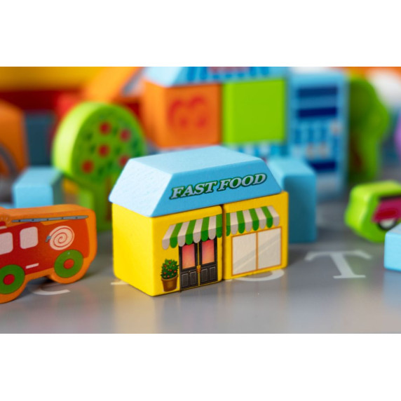 Drevené kocky pre deti 100 ks ECOTOYS City