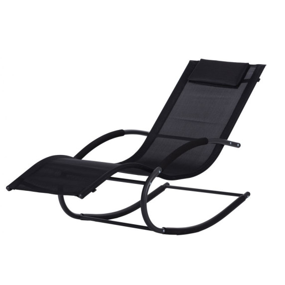Șezlong balansoar - negru - ModernHome