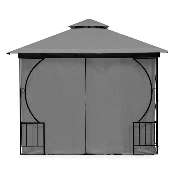 Pavilion grădină cu plasă de tânțari - 3x3 m - ModernHome - gri