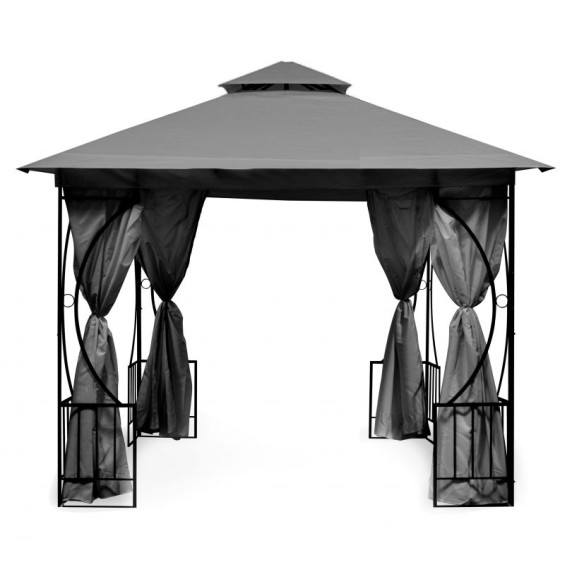 Pavilion grădină cu plasă de tânțari - 3x3 m - ModernHome - gri