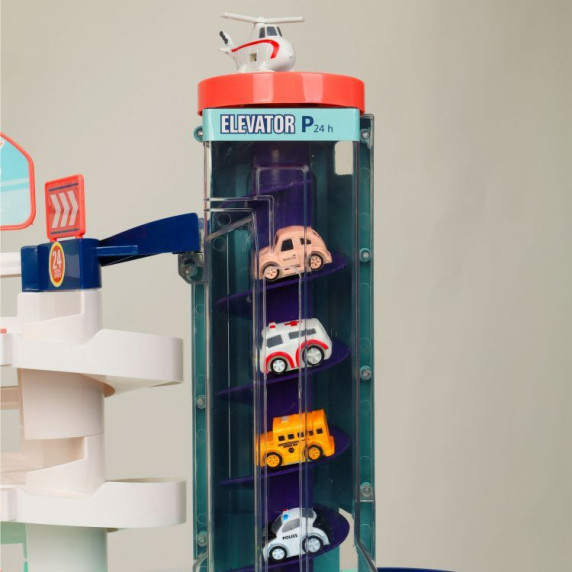 Viacposchodová parkovacia garáž s výťahom na batérie ECO TOYS