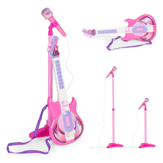 Játék gitár mikrofonnal és állvánnyal ,mp3