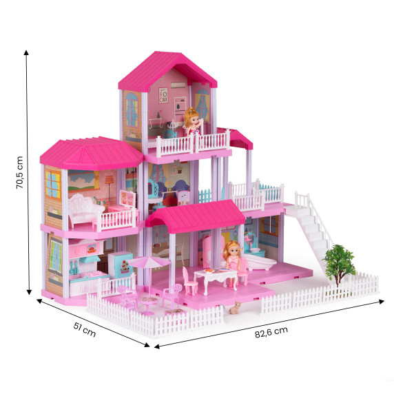 Skladací domček pre bábiky s doplnkami ECOTOYS Villa