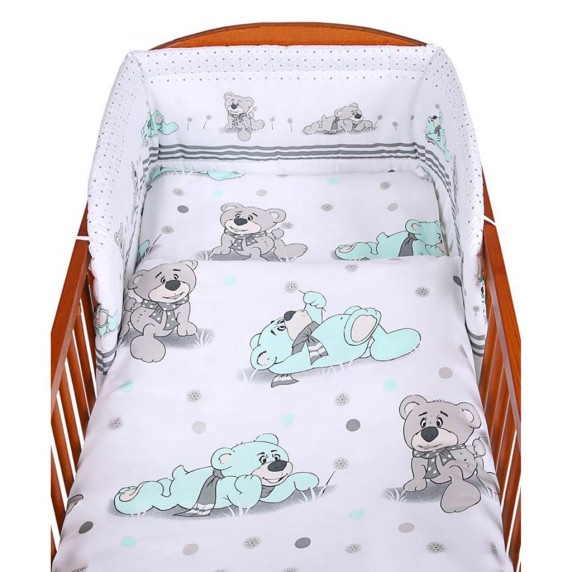 Detské posteľné obliečky 3-dielne 90 x 120 cm NEW BABY - sivý medvedík