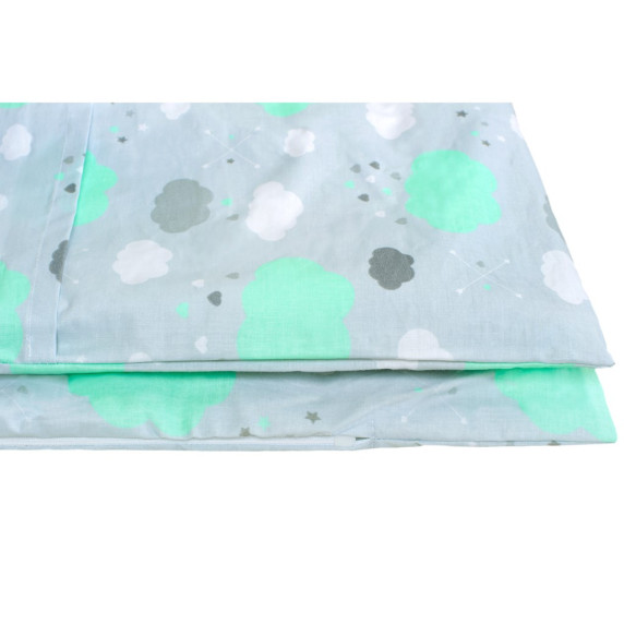 Detské posteľné obliečky 2-dielne 90 x 120 cm NEW BABY - obláčiky mätové