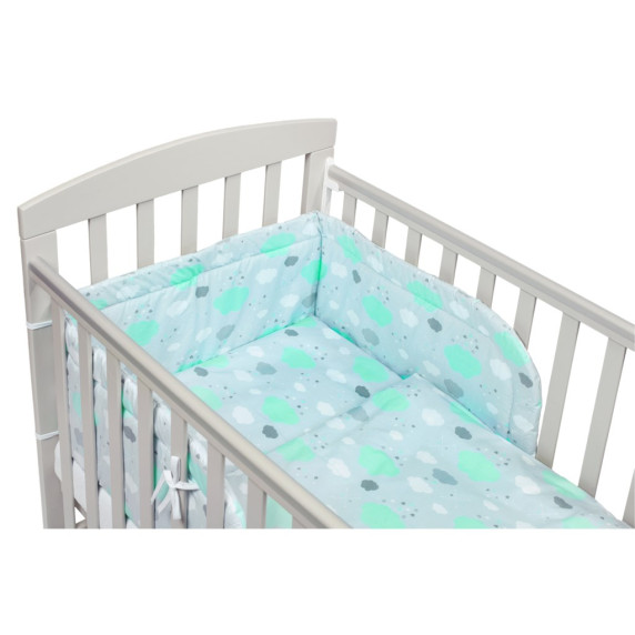 Detské posteľné obliečky 2-dielne 90 x 120 cm NEW BABY - obláčiky mätové