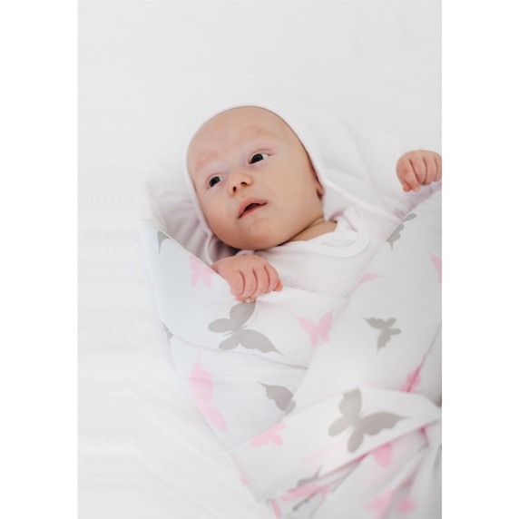 Detská zavinovačka NEW BABY Motýle - biela