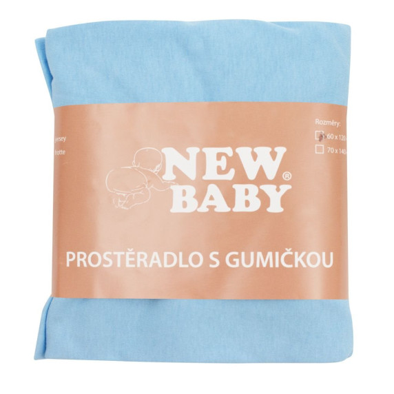 Cearceaf din jerseu - New Baby 120x60 - albastru