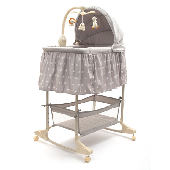Multifunkcionális baba bölcső kiságy New Baby - Csillag szürke