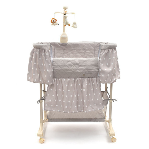 Multifunkcionális baba bölcső kiságy New Baby - Csillag szürke