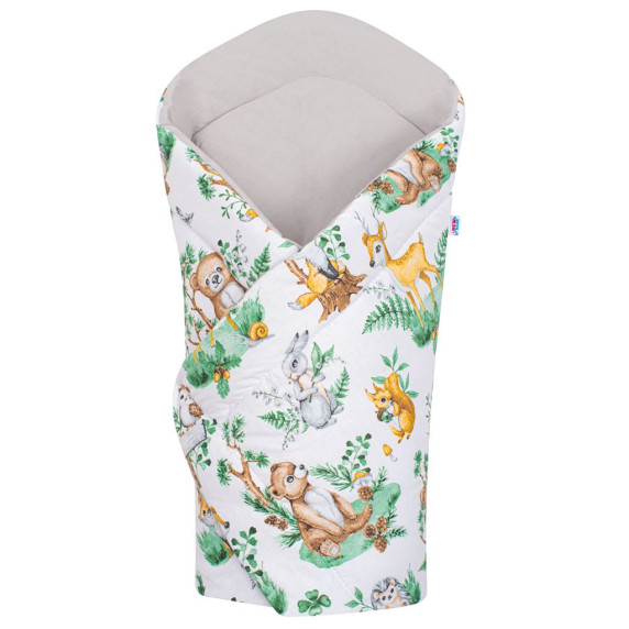 Păturică bebe tip plic - NEW BABY - animale din pădure
