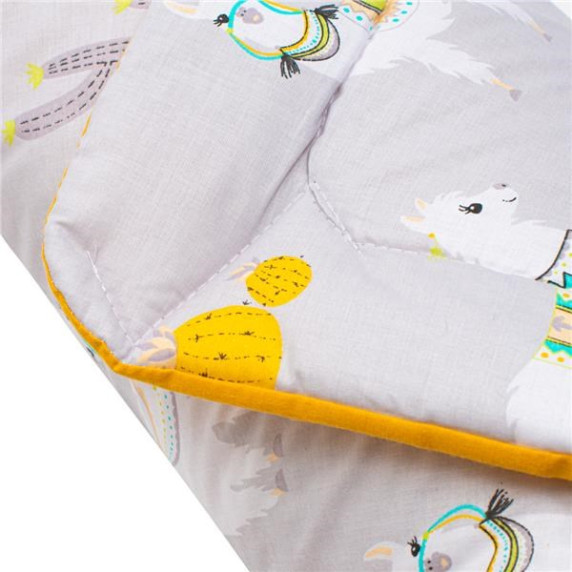 Păturică bebe tip plic - NEW BABY - lamă - gri/galben