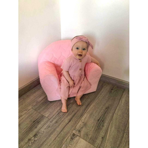 Gyerekfotel New Baby VELVET - Felhőcske rózsaszín
