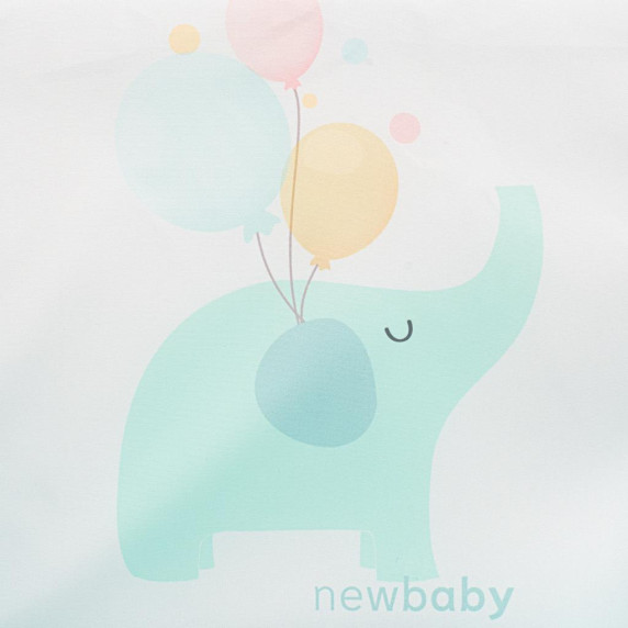 Fotoliu tip pat - NEW BABY - elefant - mentă