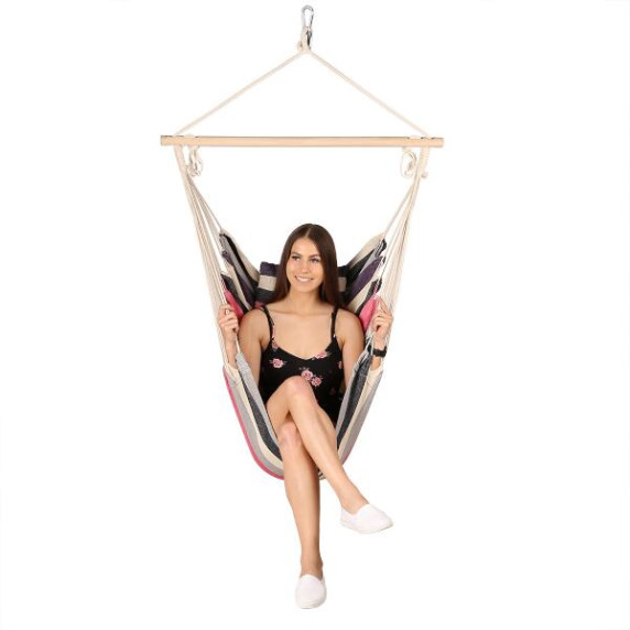 Hamac tip scaun, suspendat - roz - NILS Camp NC3107