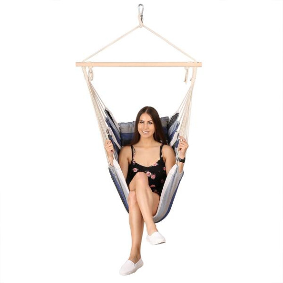 Hamac tip scaun, suspendat - albastru - NILS Camp NC3107