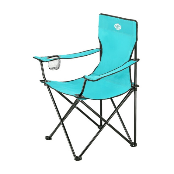 Scaun camping cu cotiere, pliabil - NILS Camp NC3044 - turcoaz