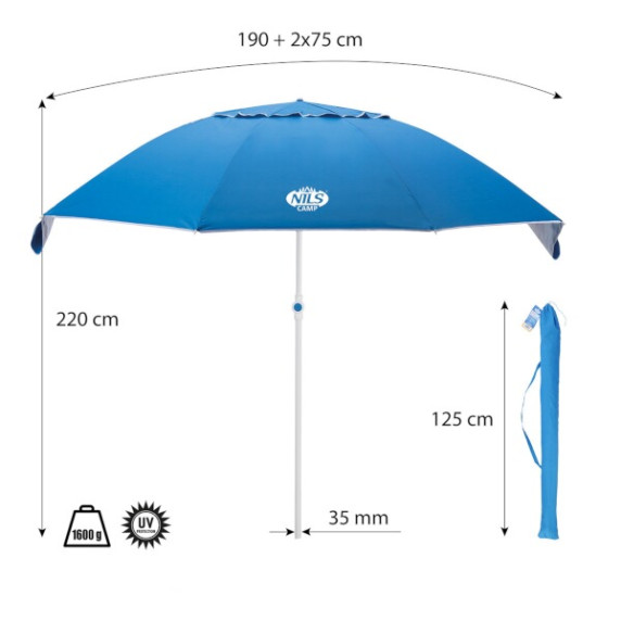 Napernyő 190 cm NILS Camp NC7822 XL - Kék