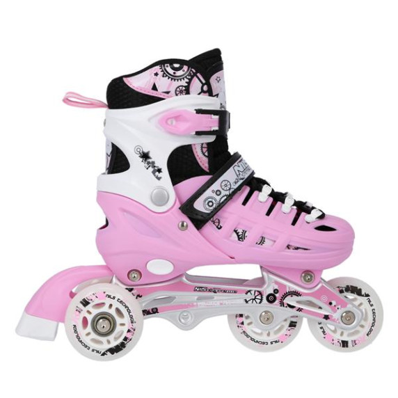 Role/patine reglabile - 4în1- mărime 39-42 - roz - NILS EXTREME NH10905