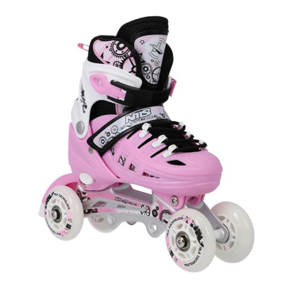 Role/patine reglabile - 4în1- mărime 39-42 - roz - NILS EXTREME NH10905