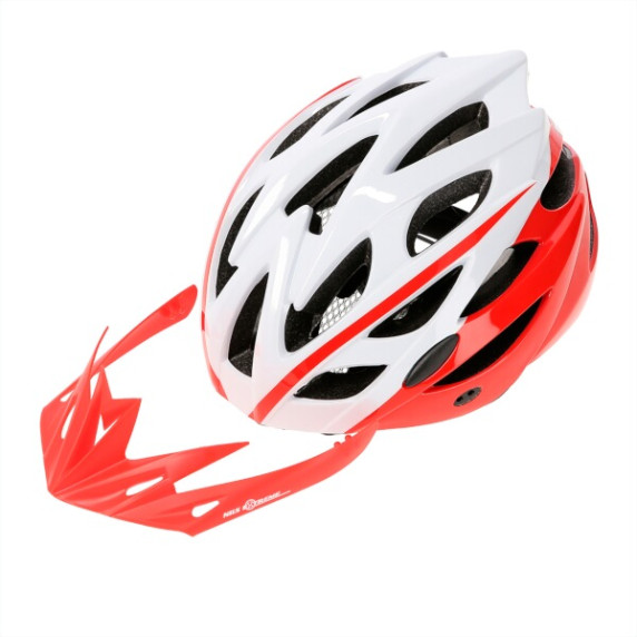 MTW210 BÍLÁ-ČERVENÁ VEL.M (53-58 CM) HELMA NILS EXTREME
