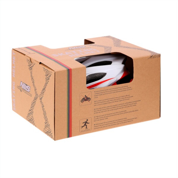 MTW210 BÍLÁ-ČERVENÁ VEL.M (53-58 CM) HELMA NILS EXTREME