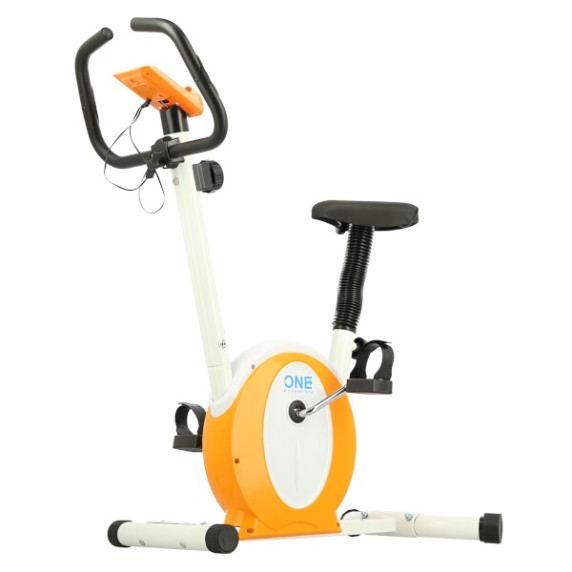 Bicicletă de exerciții magnetică - ONE Fitness M8410 - alb/portocaliu