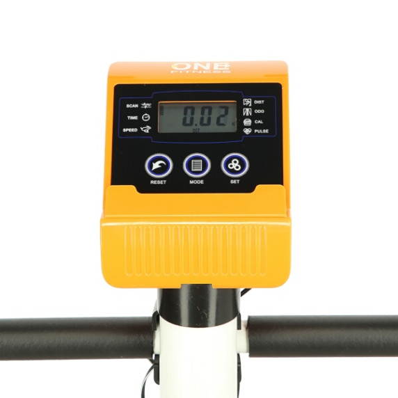 Bicicletă de exerciții magnetică - ONE Fitness M8410 - alb/portocaliu