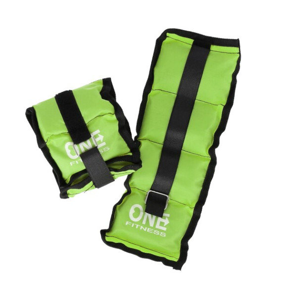 Záťaže na zápästie a členky ONE FITNESS WW02 2 x 1,5 kg zelenej