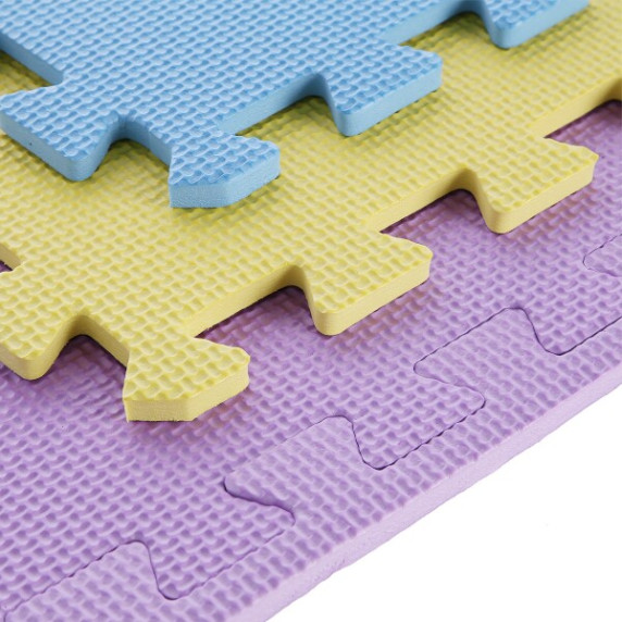 Ochranná puzzle podložka MP10 žltá-modrá-fialová
