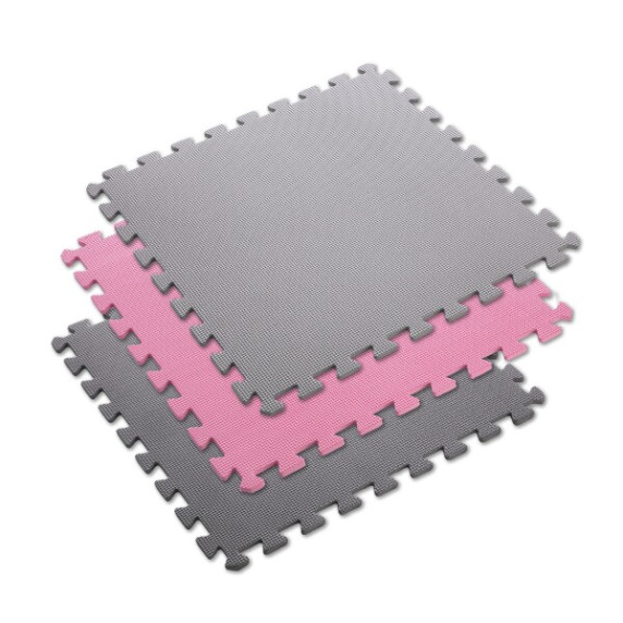 Ochranná puzzle podložka MP10 ružovo-šedá