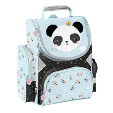 Merevfalú ergonomikus iskolatáska 36x28x15 cm PASO PP23PQ-525 - Panda kék - 