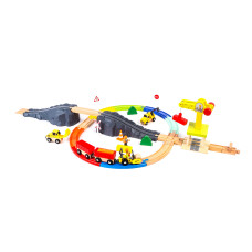 Set de tren din lemn - Aga4Kids DS5645 - 33 de bucăți - 