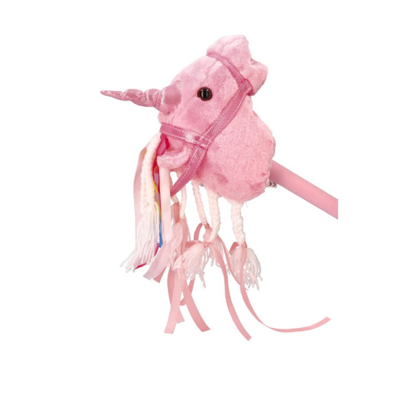 Băț de călărit din pluș - unicorn - roz