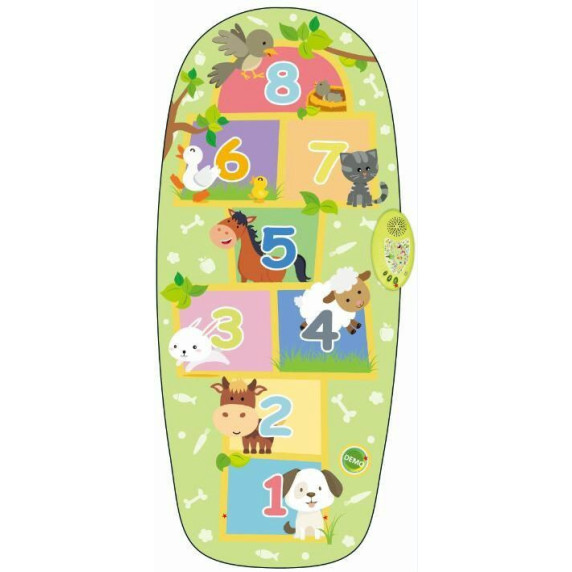 Zenélő ugrósikola játszószőnyeg ANIMAL HOPSCOTCH PLAYMAT - zöld