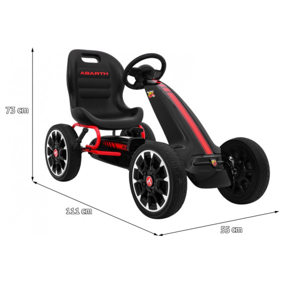 Pedálos Gokart Inlea4Fun ABARTH -  fekete/piros