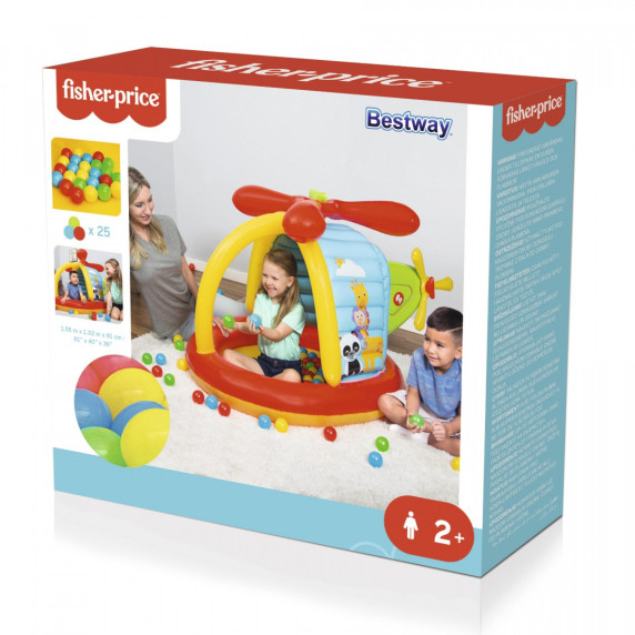 Felfújható játszómedence labdákkal Fisher-Price BESTWAY 93538 - helikopter