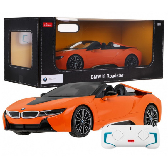 Mașină BMW I8 Roadster cu telecomandă, 1:12 RC - portocaliu