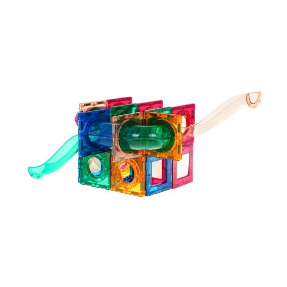 Jucărie de construcție magnetică - 177 piese - Inlea4Fun RACE TRACK MAGNETIC TILES