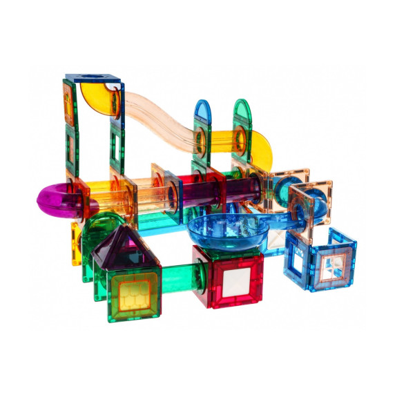 Jucărie de construcție magnetică - 177 piese - Inlea4Fun RACE TRACK MAGNETIC TILES