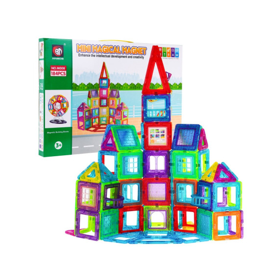Mágneses építőjáték 184 db Inlea4Fun MINI MAGICAL MAGNET