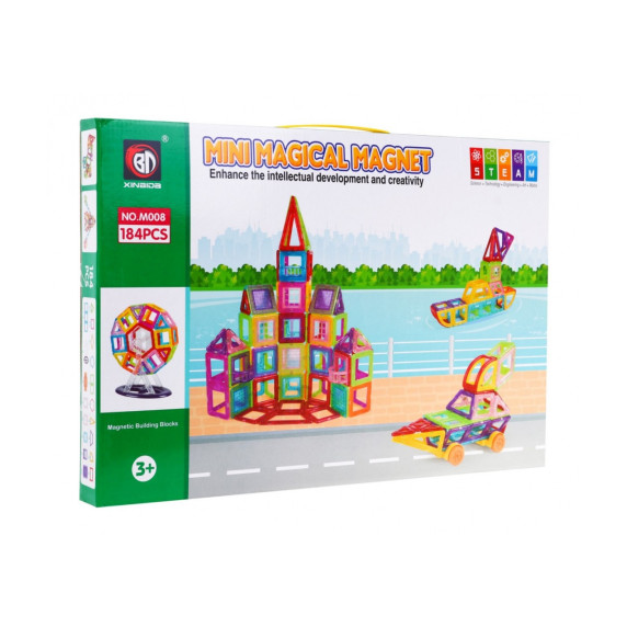 Mágneses építőjáték 184 db Inlea4Fun MINI MAGICAL MAGNET