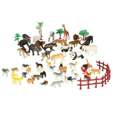 Set figurine 59 piese - Inlea4Fun ANIMAL WORLD - animale - 